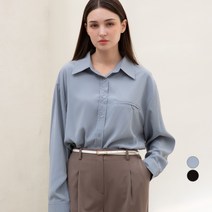 ELLE PARIS 히든포켓 루즈핏 찰랑 셔츠 블라우스