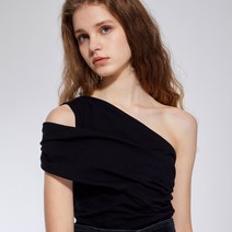 이로 여성용 BILLIN 원숄더 셔링 티셔츠 KNIT TOP IOTFS21034B
