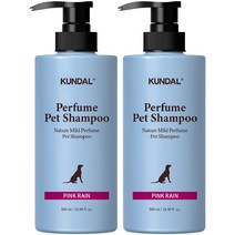 쿤달 네이처 마일드 퍼퓸 애견 샴푸 핑크레인향, 2개, 500ml