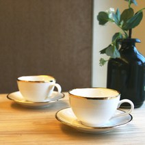 벨루즈까사 골드림 라운드 커피잔 2인조 세트, 혼합 색상, 1세트