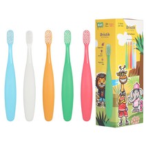 브리스틱 에르고 2단계 유아칫솔 5종 세트, SKY BLUE, WHITE, ORANGE, GREEN, PINK, 1세트, 1개