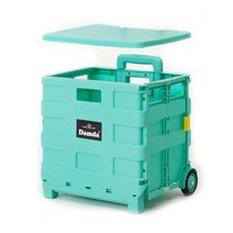 이소품 담다 키즈 접이식 쇼핑카트 소 + 뚜껑 세트, 민트, 1세트