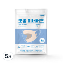 프렌즈힐 뽀송이너 퍼프 화장 안묻는 이너마스크 교체형 마스크패드, 3매입, 5개