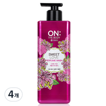 온더바디 스위트 러브 퍼퓸 바디워시, 500ml, 4개