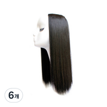 알리다 인모 100 똑딱이 붙임머리 3.5cm, 블랙, 6개