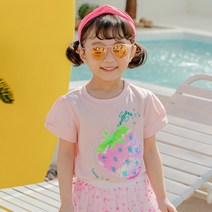 라라아망 여아용 딸기 스팽글 티셔츠