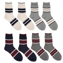 베이스알파에센셜 신사용 링글 투라인 중목 양말 8켤레