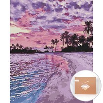 아트조이 DIY 보석 십자수 캔버스형 50 x 40 cm, 아름다운 해변, 1개
