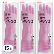 롯데이라이프 착한 고무장갑 중, 핑크, 중(M), 15개