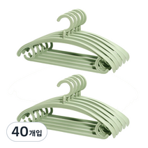 원모아 어깨뿔방지 옷걸이, 그린, 40개입
