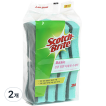 쓰리엠 베이직 삼중양면 다목적 수세미, 8개입, 2개