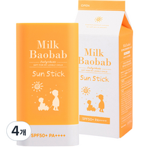 밀크바오밥 베이비 앤 키즈 선스틱 SPF50+ PA++++, 18g, 4개