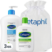 세타필 모이스춰라이징 로션 591ml + 울트라 젠틀 바디워시 리프레싱 산뜻한향 1000ml + 파우치 세트, 3세트
