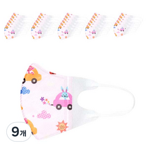 러블리앙즈 3D 입체 유아마스크 자동차 핑크 초소형 C2, 10개입, 9개