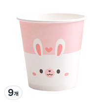 조이풀 애니멀 토끼 종이컵, 100개입, 9개