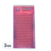 하나 골드실크 래쉬 3D 인조 속눈썹 JC 0.10 9mm, 블랙, 3세트