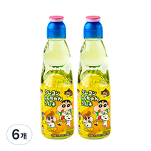 크레용신짱라무네 탄산음료 파인애플, 200ml, 6개