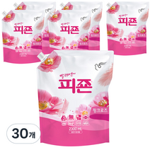피죤 레귤러 섬유유연제 핑크로즈 리필, 2.3L, 30개