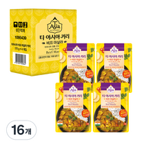 티아시아키친 비프 마살라 커리 전자레인지용, 170g, 16개