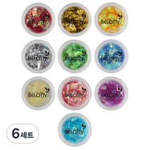 벨로티 고급 젤 네일 글리터 조각 난사 타입 10종 세트, 혼합색상, 6세트