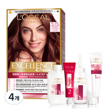 로레알파리 엑셀랑스 크림 염모제, 5.15호 잿빛 자연 갈색, 4개