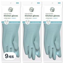 프로그 라텍스 컴포트 고무장갑 양손세트 M, 에쉬블루, 중(M), 9세트