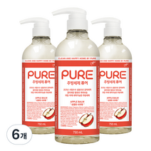 피죤 퓨어 주방세제 애플밤, 750ml, 6개
