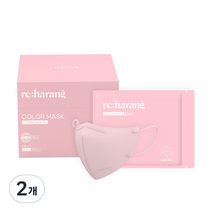 리하랑 컴포터블핏 4중 새부리형 컬러마스크 중형, 50개입, 핑크, 2개