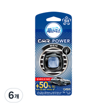 페브리즈 차량용 방향제 Men 쿨 아쿠아향 본품 2.2ml, 1개입, 6개