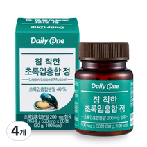 데일리원 참 착한 초록입홍합정, 60정, 4개