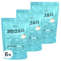 무궁화 바른세제연구소 과탄산소다 세제, 1.5kg, 6개
