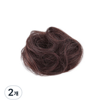 더자카 내츄럴 당고머리 집게 가발, 다크브라운, 2개