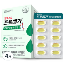 프로메가 식물성 오메가3 듀얼, 60정, 37.2g, 4개