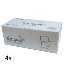 생활을그리다 다용도 투명 지퍼백 L 120p, 대(L), 120개입, 4개