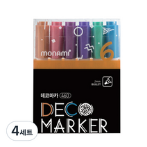 모나미 데코마카 460 메탈 세트, 6색, 4세트