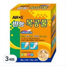 아모스 프리미엄 만능 목공풀 74g x 4p + 36g x 5p 세트, 3세트