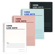 투코비 코마 라인노트 스프링 A5 4종 세트, 화이트, 블랙, 스카이, 핑크, 1SET_KOR