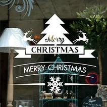 러블리팜 크리스마스 데코 스티커 B11, 화이트