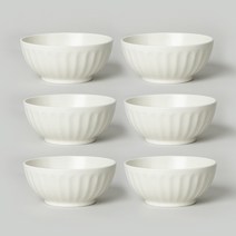 쓰임 마일드 매트 대접, 크림, 6개