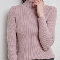 언헤브 여성용 터틀넥 슬림 스웨터 니트
