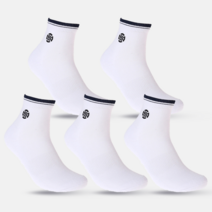 테크스킨 남성용 중목 골프 양말 5켤레 세트, 화이트