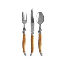 장네론 라귀올 커트러리 1인 세트, 마블브라운, 스푼1p + 포크1p + 나이프1p
