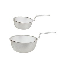 히로유키 깊은 핸들채망 18cm + 23cm 세트, 실버, 1세트