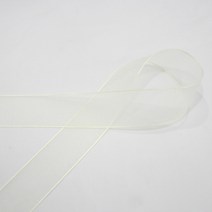 오간디 리본끈 35mm, 아이보리, 45.72m