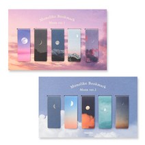 모노라이크 달 마그네틱 북마크 5종 세트 ver 1 + ver 2, 혼합색상, 1세트