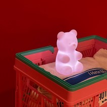 젤리곰 무드등 무선형 타이머기능, 핑크