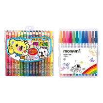 지구화학 색색이 색연필 16색 + 모나미 슈퍼사인펜 12색, 혼합색상, 1세트