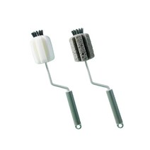 회전식 병 컵 세척솔 브러쉬, 화이트, 그레이, 2개