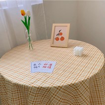 프랑온드 감성 체크 식탁보, 노랑, 70 x 70cm