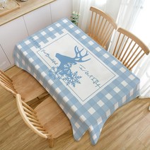 페어링 현대 미니멀리스트 스타일 코튼 린넨 방수 식탁보, ZB209, 6인용(140 x 230 cm)